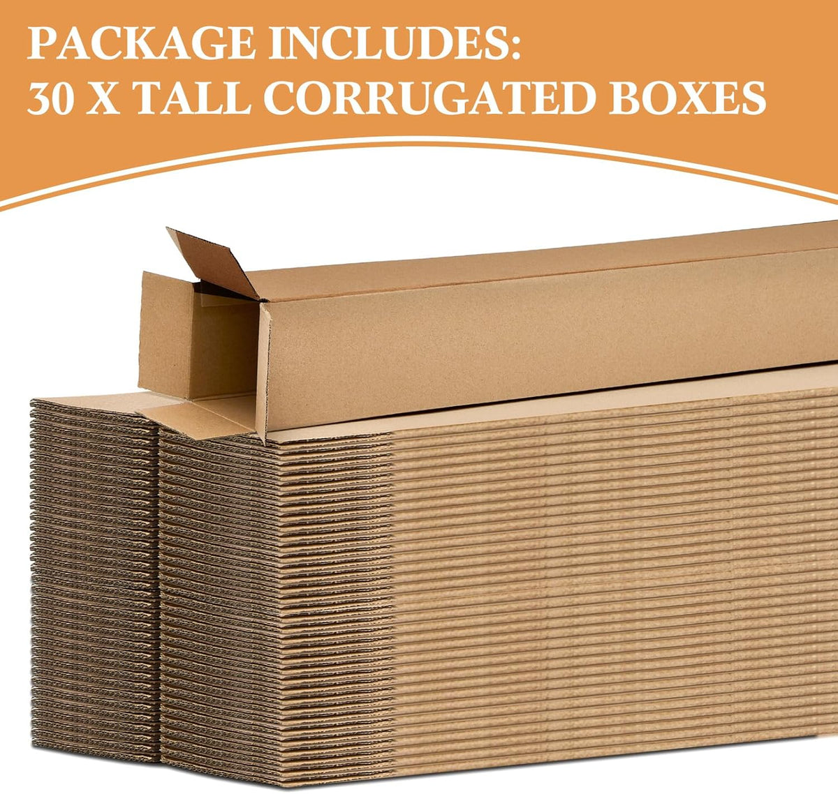 30 Pcs Tall Corrugated Boxes 4x4x48 Inches V188
