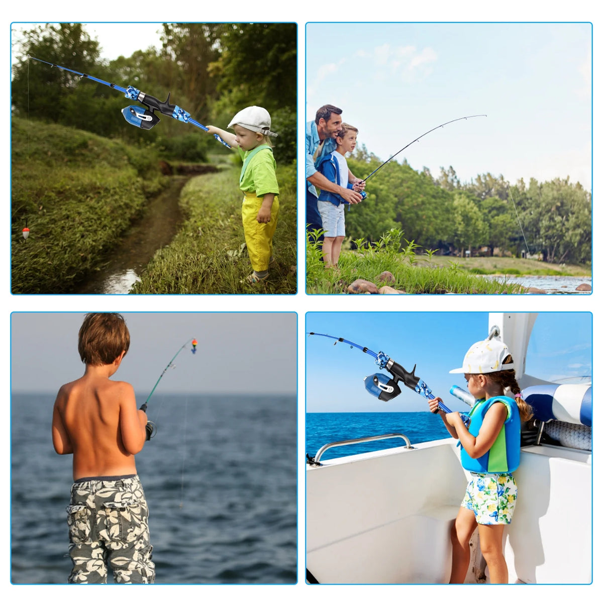 Children's Telescopic Casting Fishing Rod and Reel Kit with Carry Bag M14893