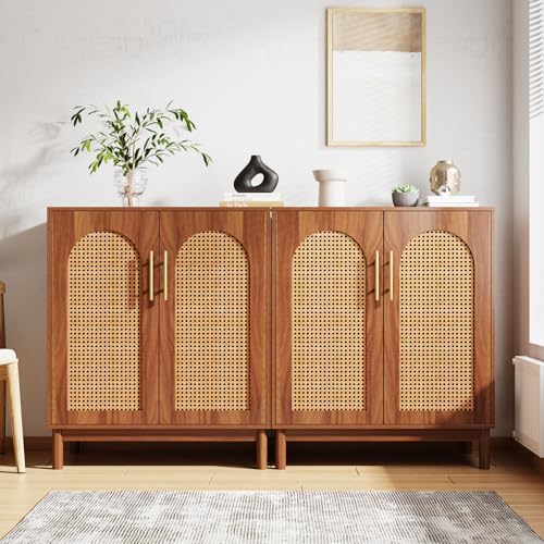 Set of 2 Rattan Sideboard Buffet with Storage V32546