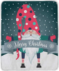 Merry Christmas Gnome Throw Blanket 50 x 60 Inches Microfiber M8897