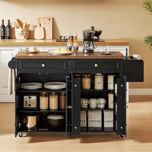 Mobile Kitchen Island with Storage Q6255