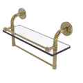 Gallery Glass Shelf with Towel Bar - Unlacquered Brass - 16 inch Z878412