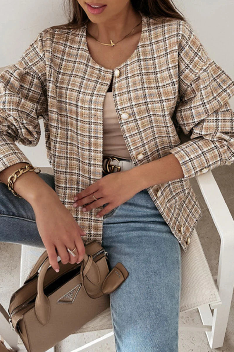 Plaid Patchwork Outerwear W658