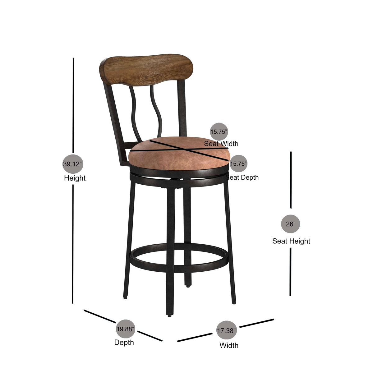 Metal Swivel Counter Stool X700