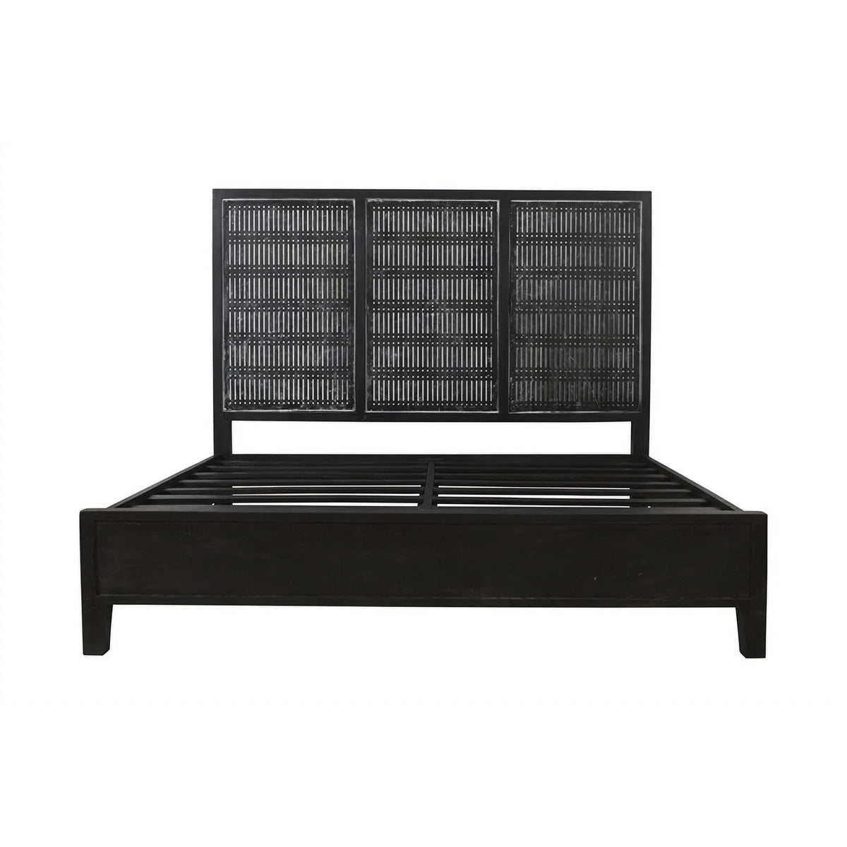Solid Wood Eastern King Bed Antique Brown R302446
