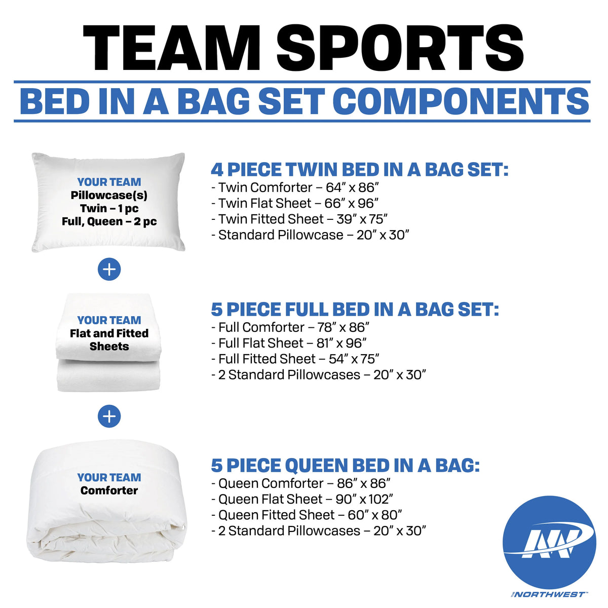 Queen Size 5 Piece Polyester Bed in Bag Set V2268