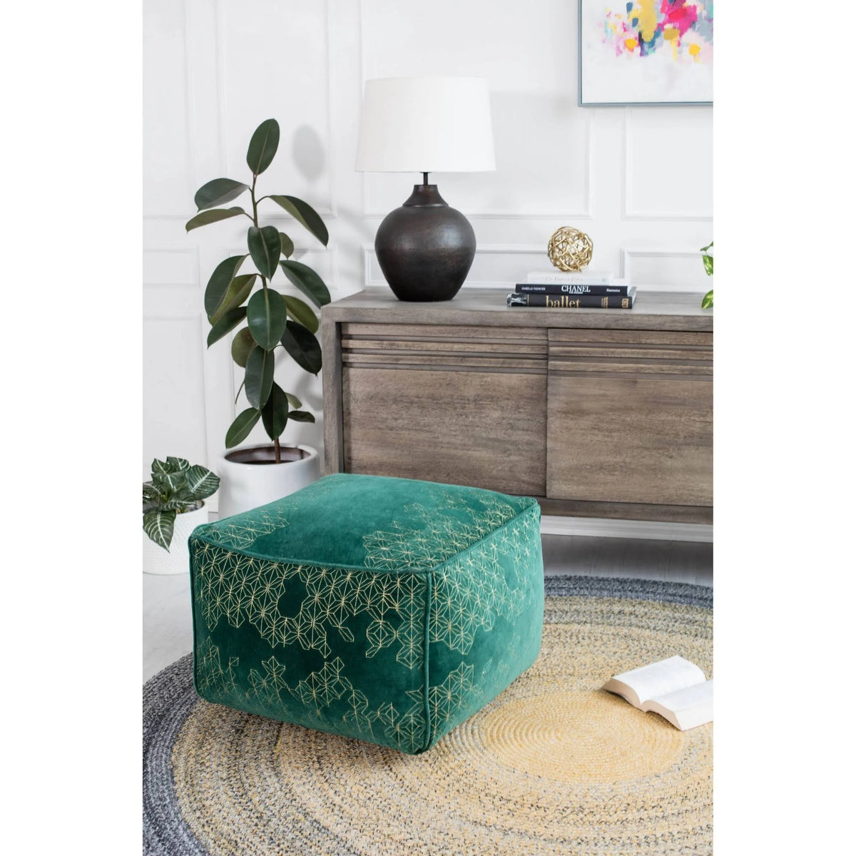 Emerald Square Pouf A909975