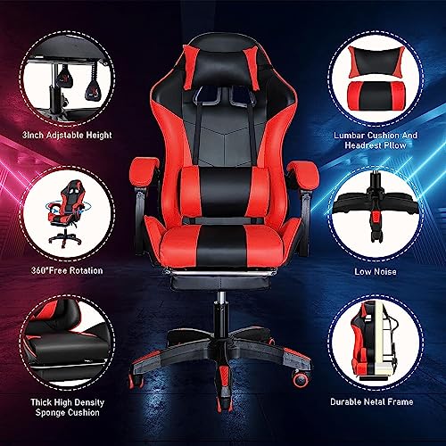 Red Ergonomic Gaming Chair with Footrest L96762