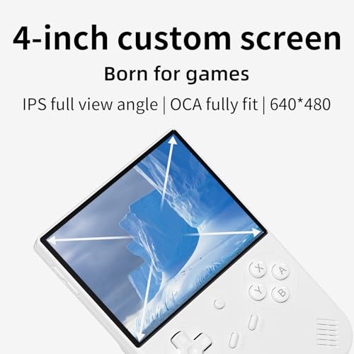 Retro Handheld Game Console 4.0 inch IPS Screen Transparent Black Q32522