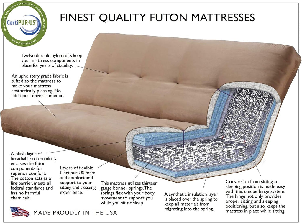Full Suede Black Futon D251981