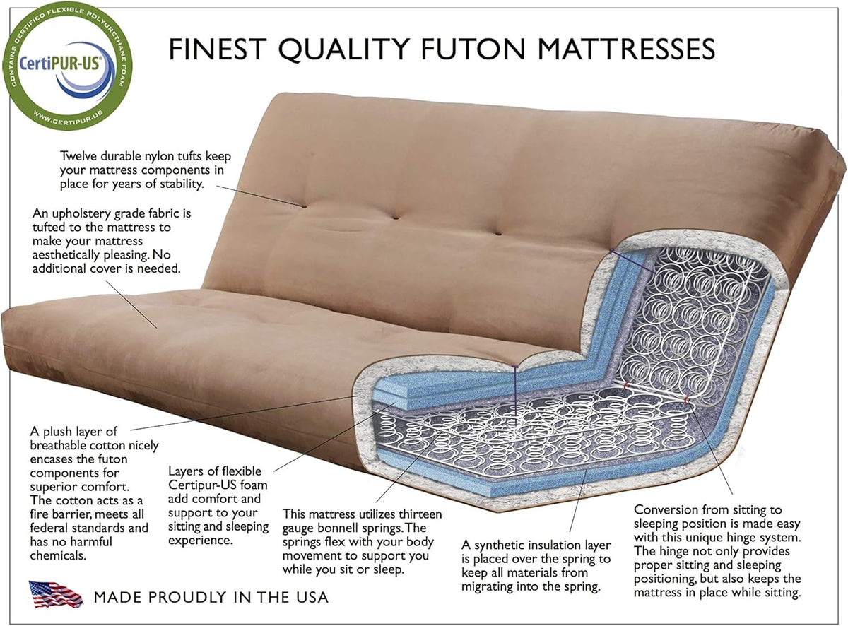 Full Suede Black Futon D251981