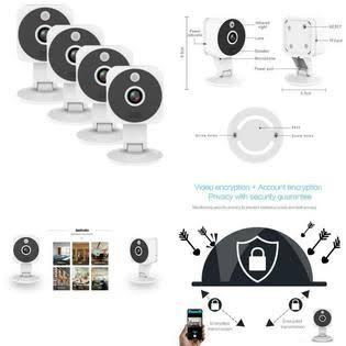 1080p Full HD Wireless Indoor IP Security Camera 4-Pack G578183