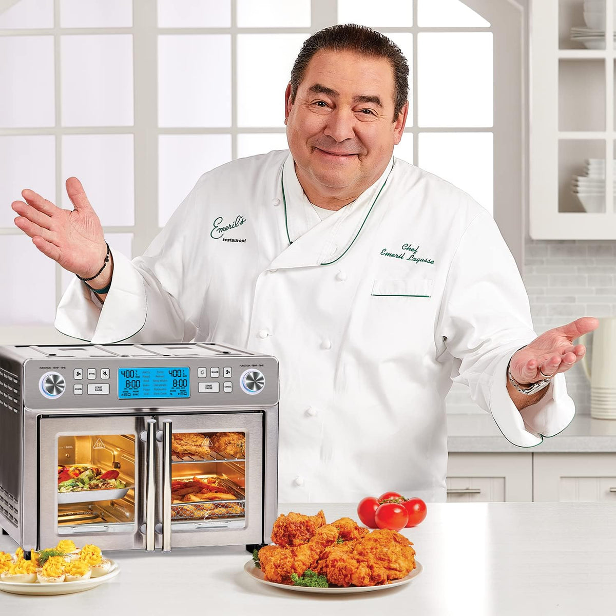 25 QT Dual Zone Air Fryer Oven Combo with French Door N1059