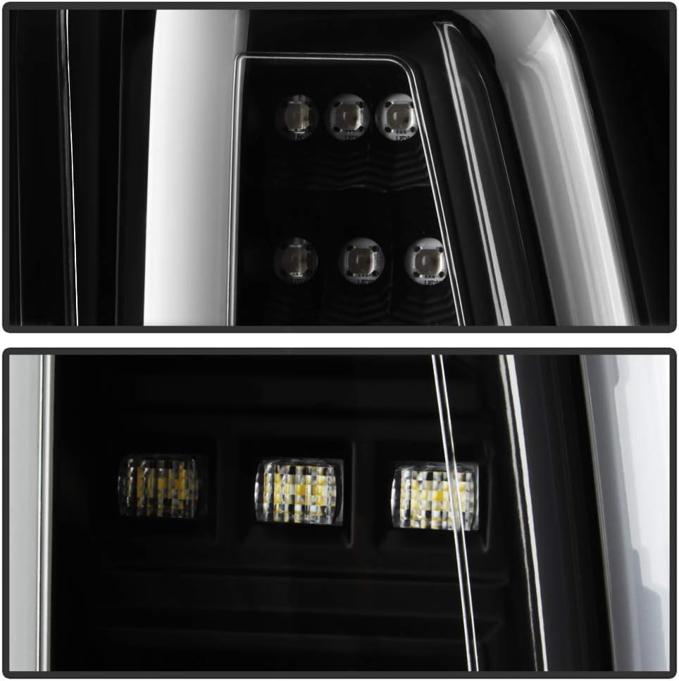 Black Full LED Tail Lights Pair Set H8128
