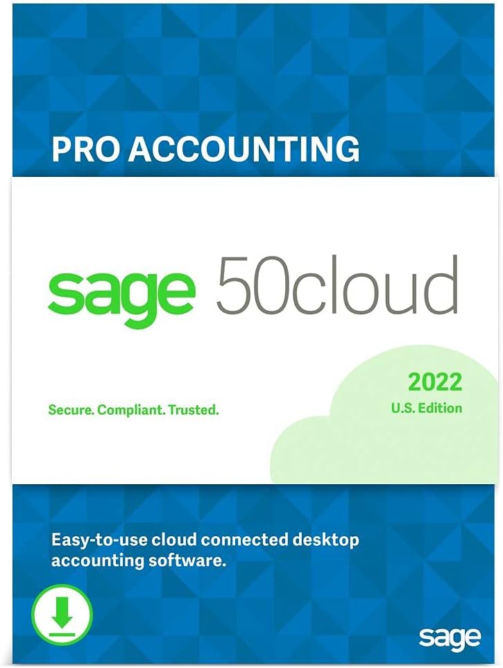 Sage 50cloud Premium Accounting 2022 U.S. 2-User One Year Subscription Cloud Connected Accounting Software M24558