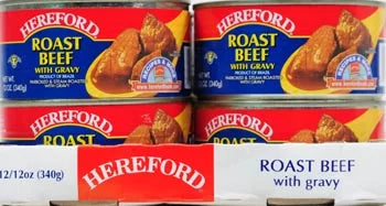 (4 pack) Fully Cooked Roast Beef with Gravy, 12 oz Can C127262