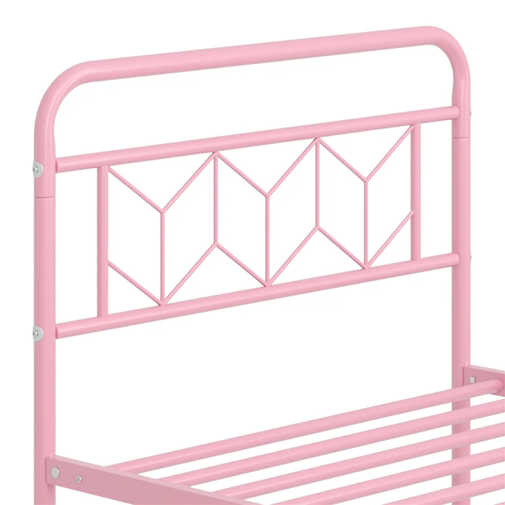Pink Twin XL Metal Platform Bed N46112