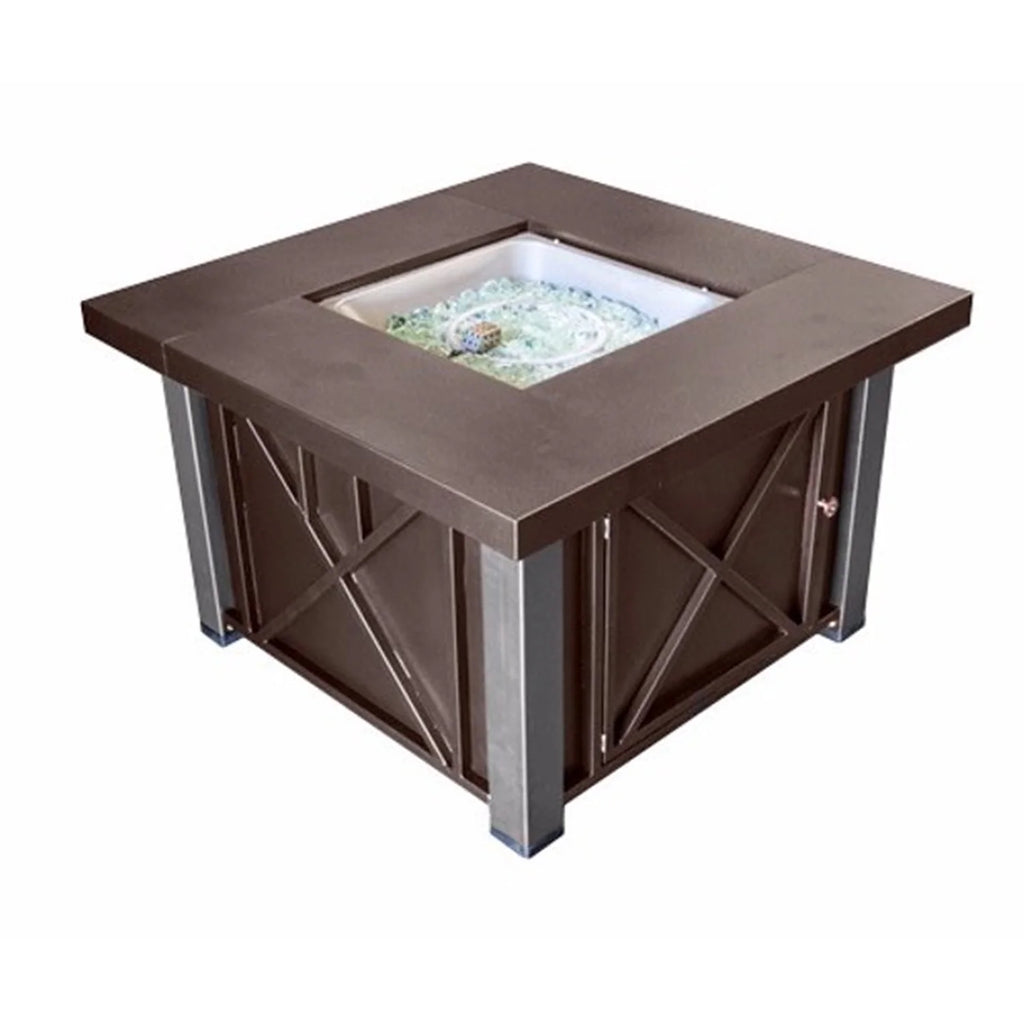 Hammered Bronze Fire Pit with Stainless Steel Legs & Lid S769531