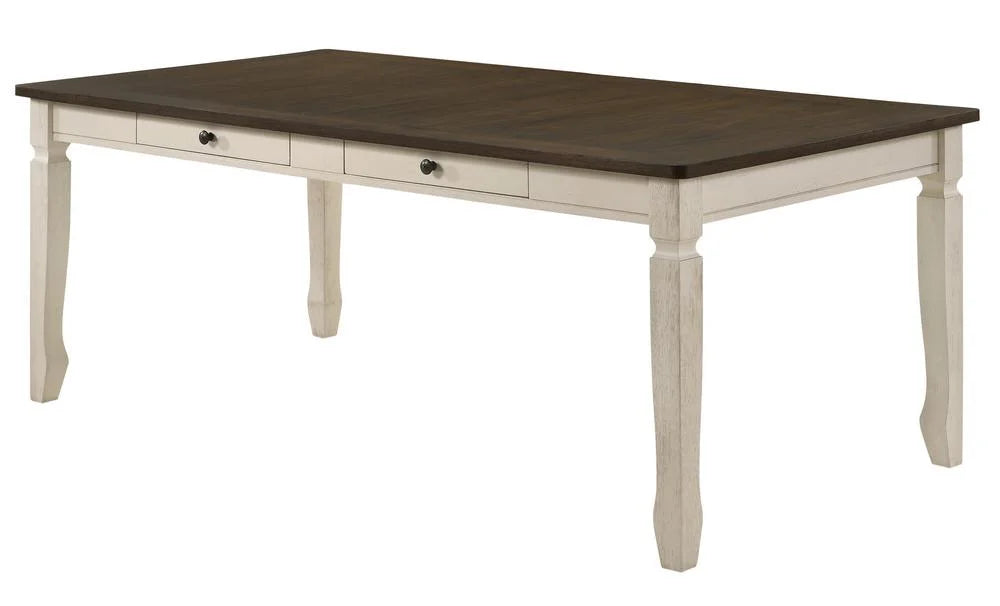 Weathered Oak & Cream Dining Room Set A7372