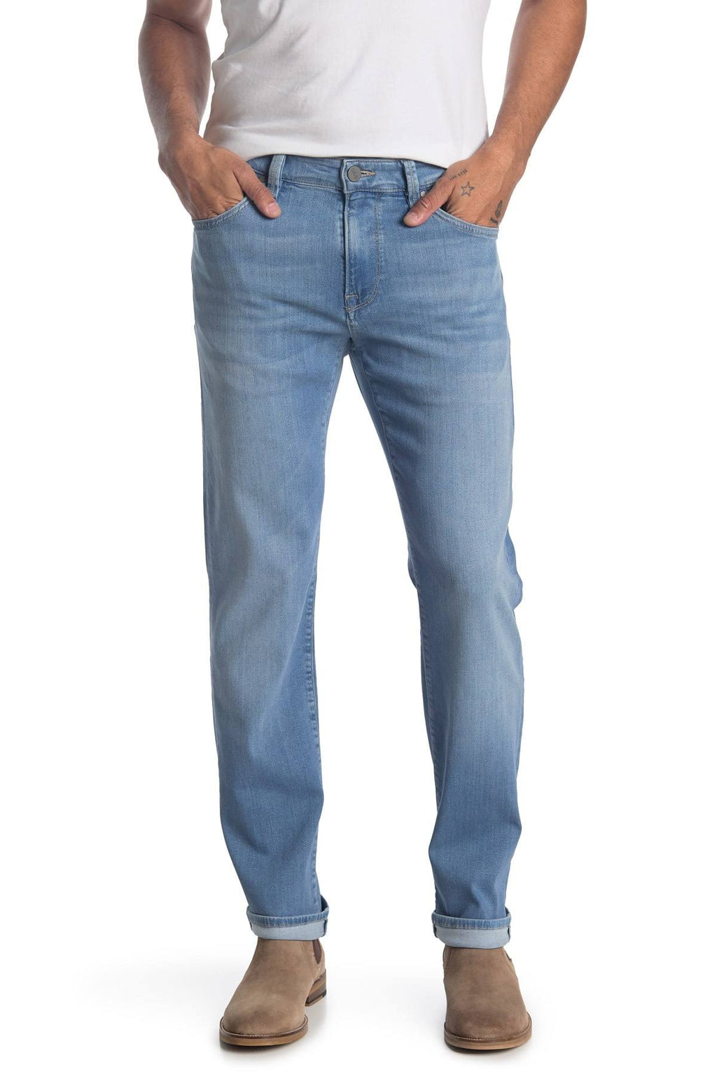 Soft Straight Leg Light Shaded Jeans X674