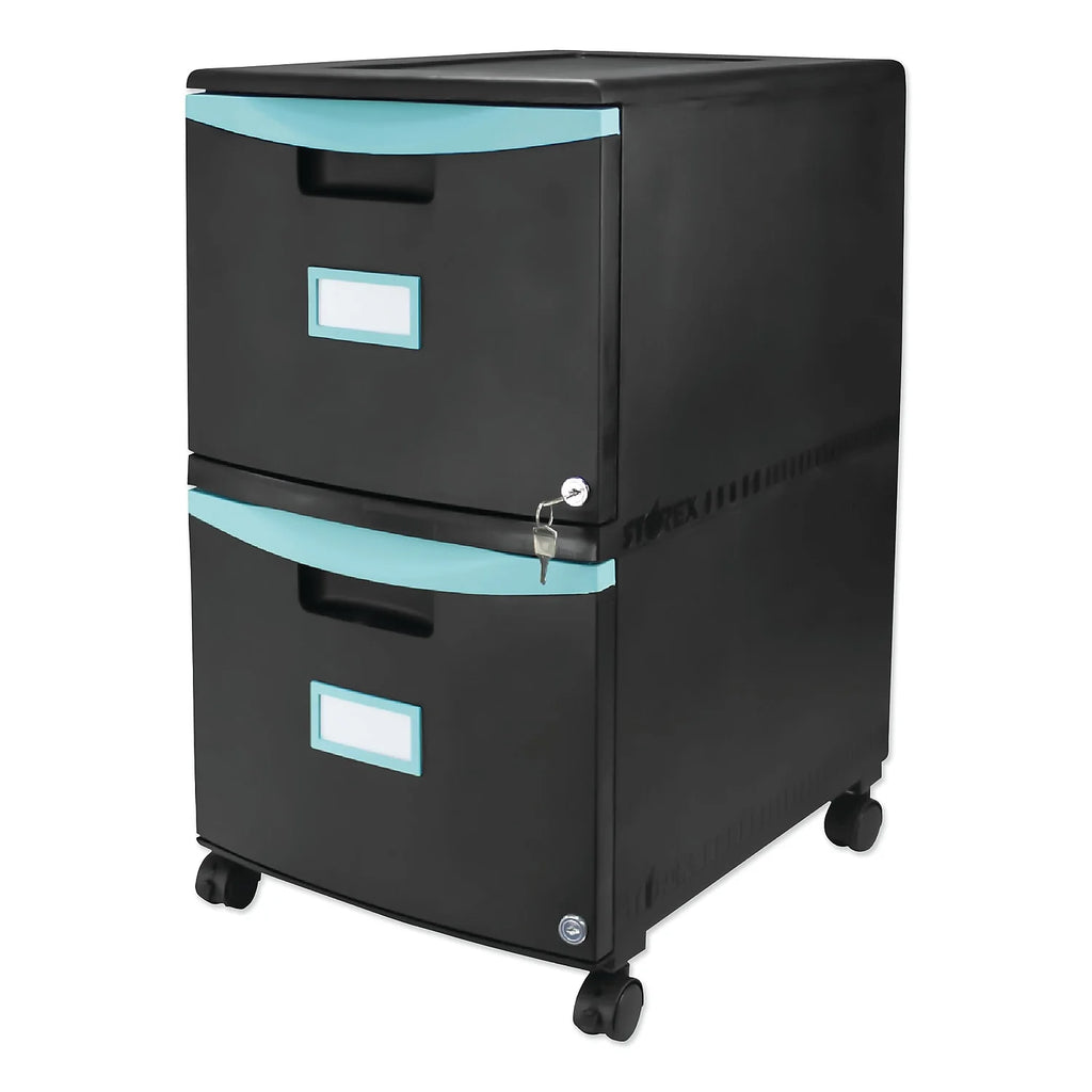 2-Drawer Mobile File Cabinet, Black L6206