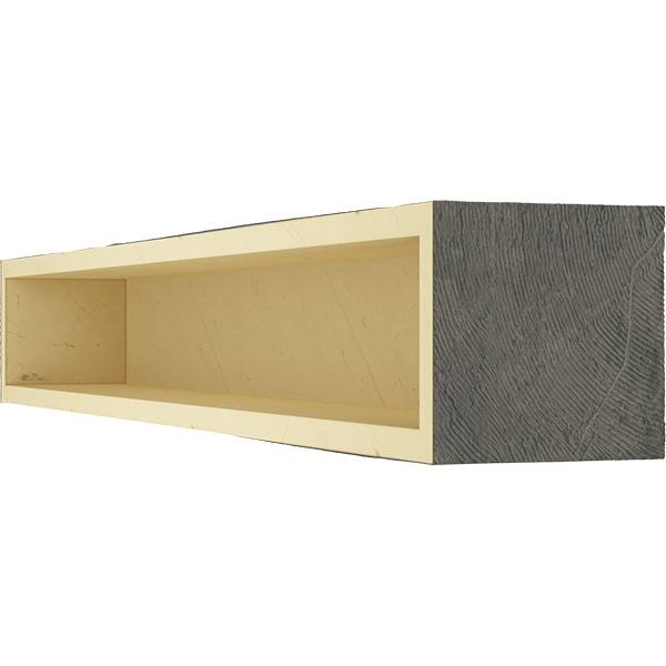 Rough Sawn Faux Wood Fireplace Mantel, Aged Ash Z9422