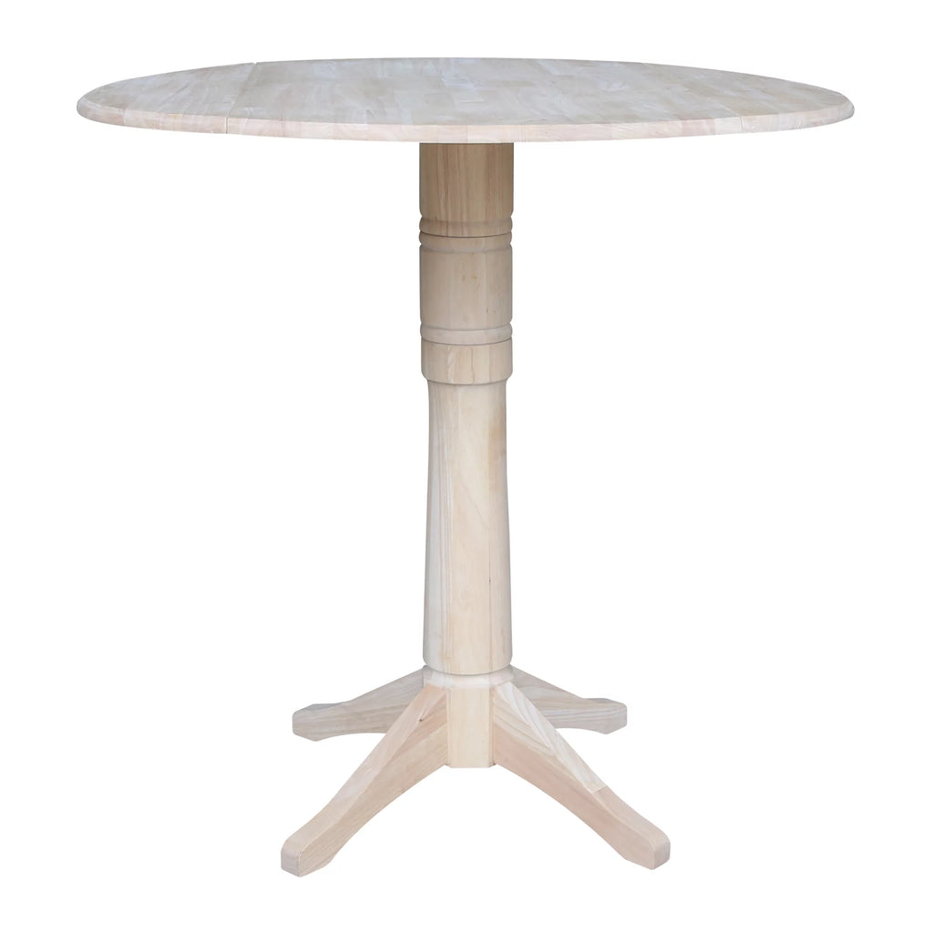 42" Round Solid Wood Bar Height Table with Two Stools X793403