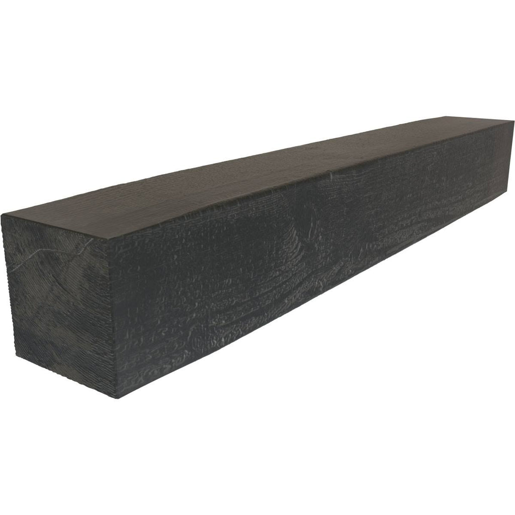 Rough Sawn Faux Wood Fireplace Mantel, Aged Ash Z9422