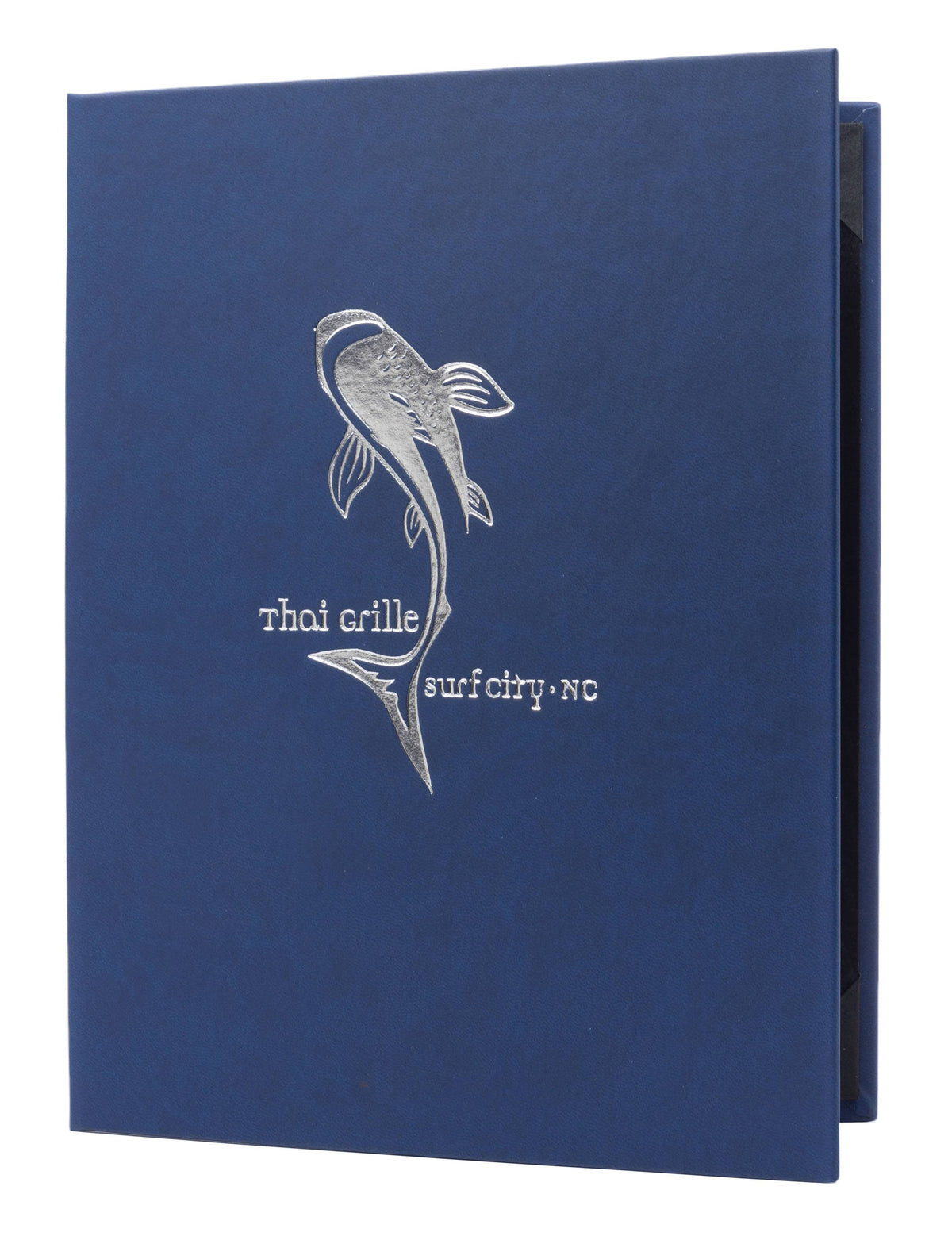 Casebound Menu 4 x 14 Dark Blue Plush D5164