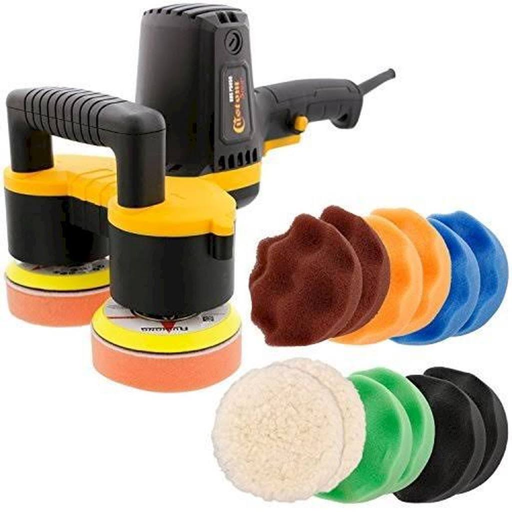 4 inch Dual Head Variable Speed Random Orbit Polisher with 12 Pad H641938