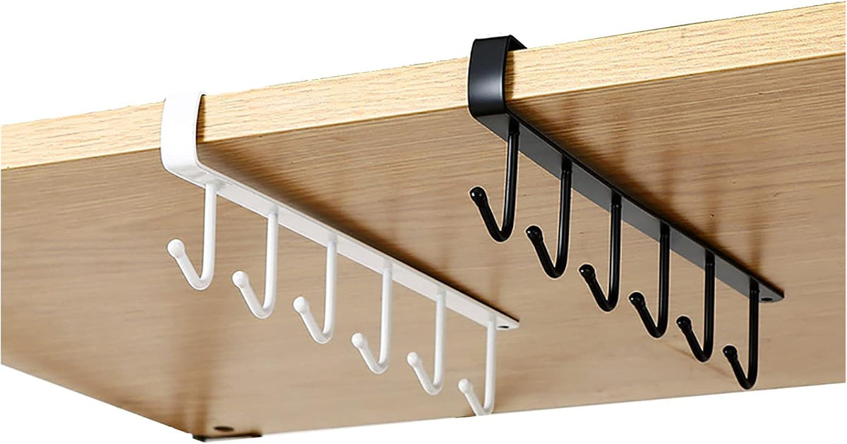 6 Hooks Under Cabinet Cup Holder 2 Pack I721361