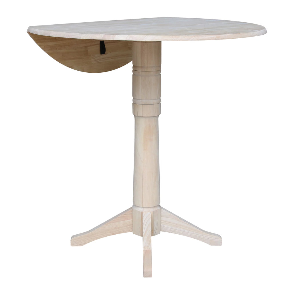 42" Round Solid Wood Bar Height Table with Two Stools X793403