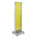 Yellow Pegboard Floor Display with C-Channel Sides on Revolving Base K24324