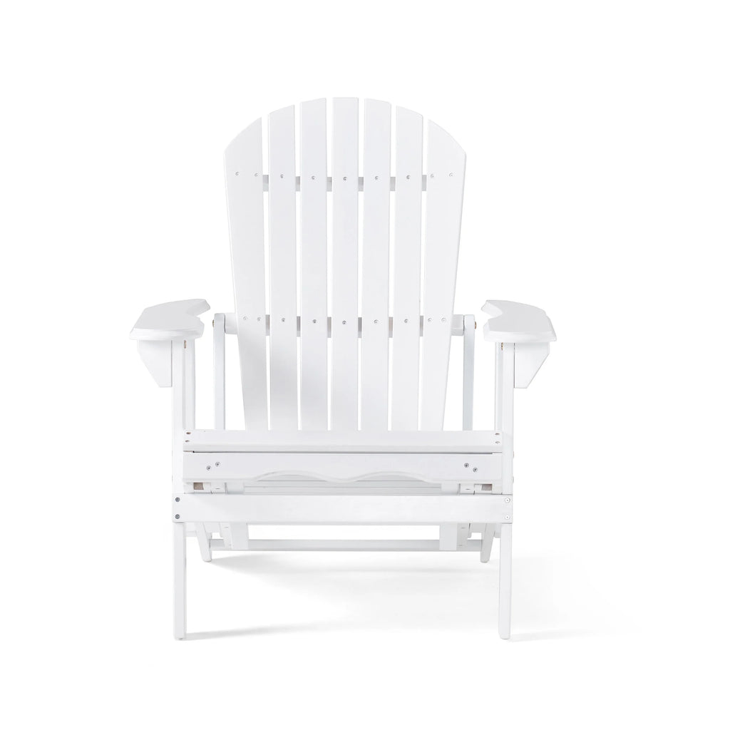 White Reclining Wood Adirondack Chair with Footrest M250432