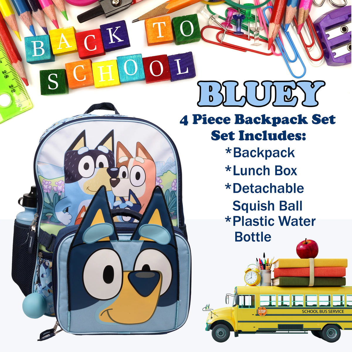 4 Piece Kids 16" School Backpack Set with Front Zip Pocket B135726