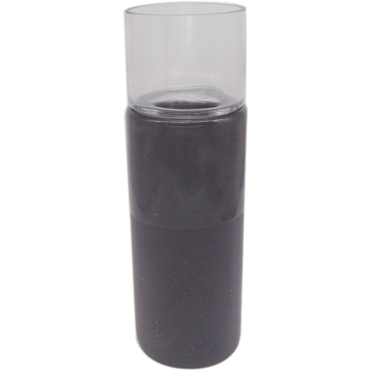 Clear and Black Candle Holder E6449