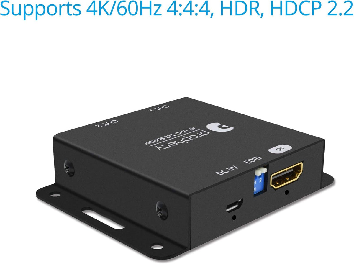 1x2 HDMI 2.0 Splitter 4K 60Hz HDR 18Gbps 2 Port 1 in 2 Out Pack of 2 B479