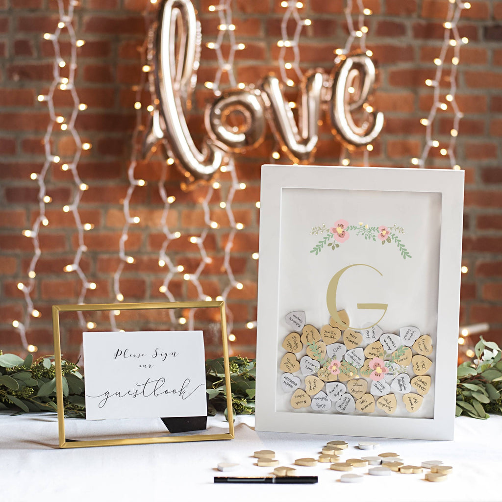 Floral Heart Drop Guestbook A965928