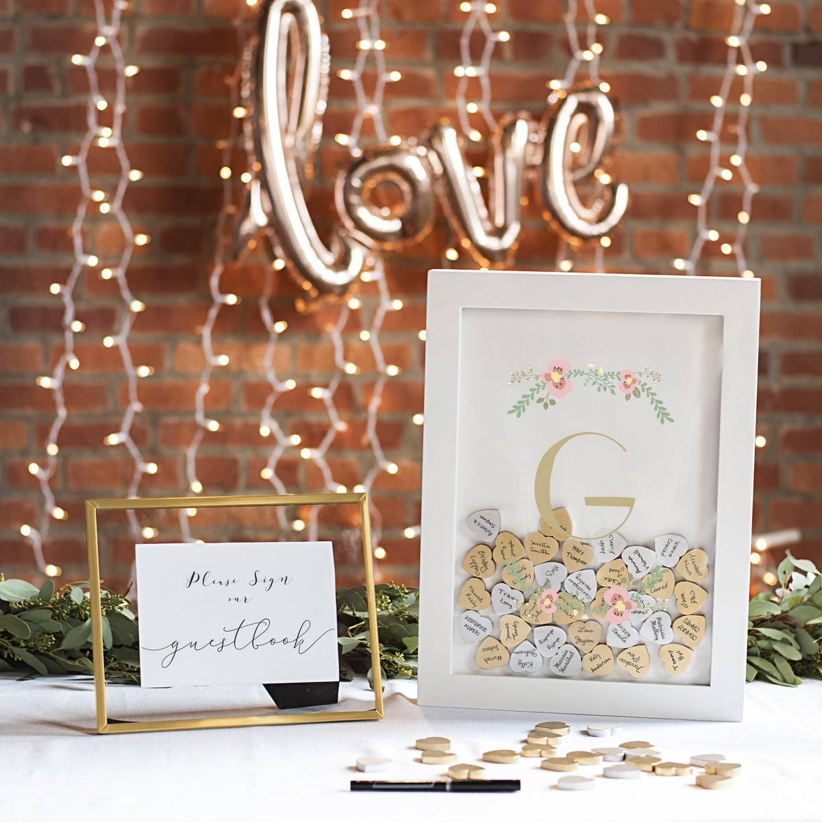 Floral Heart Drop Guestbook A965928