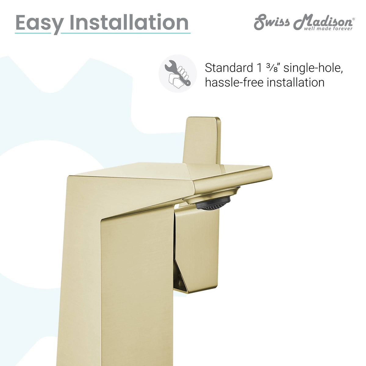 Brushed Gold Single Handle Bathroom Faucet Q63084