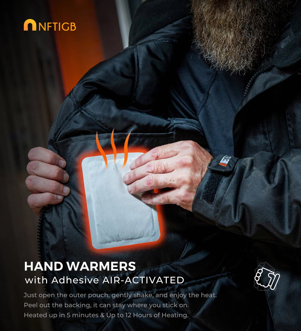 Body & Hand Warmers with Adhesive Backing, 40Pcs Disposable Warmers G207222