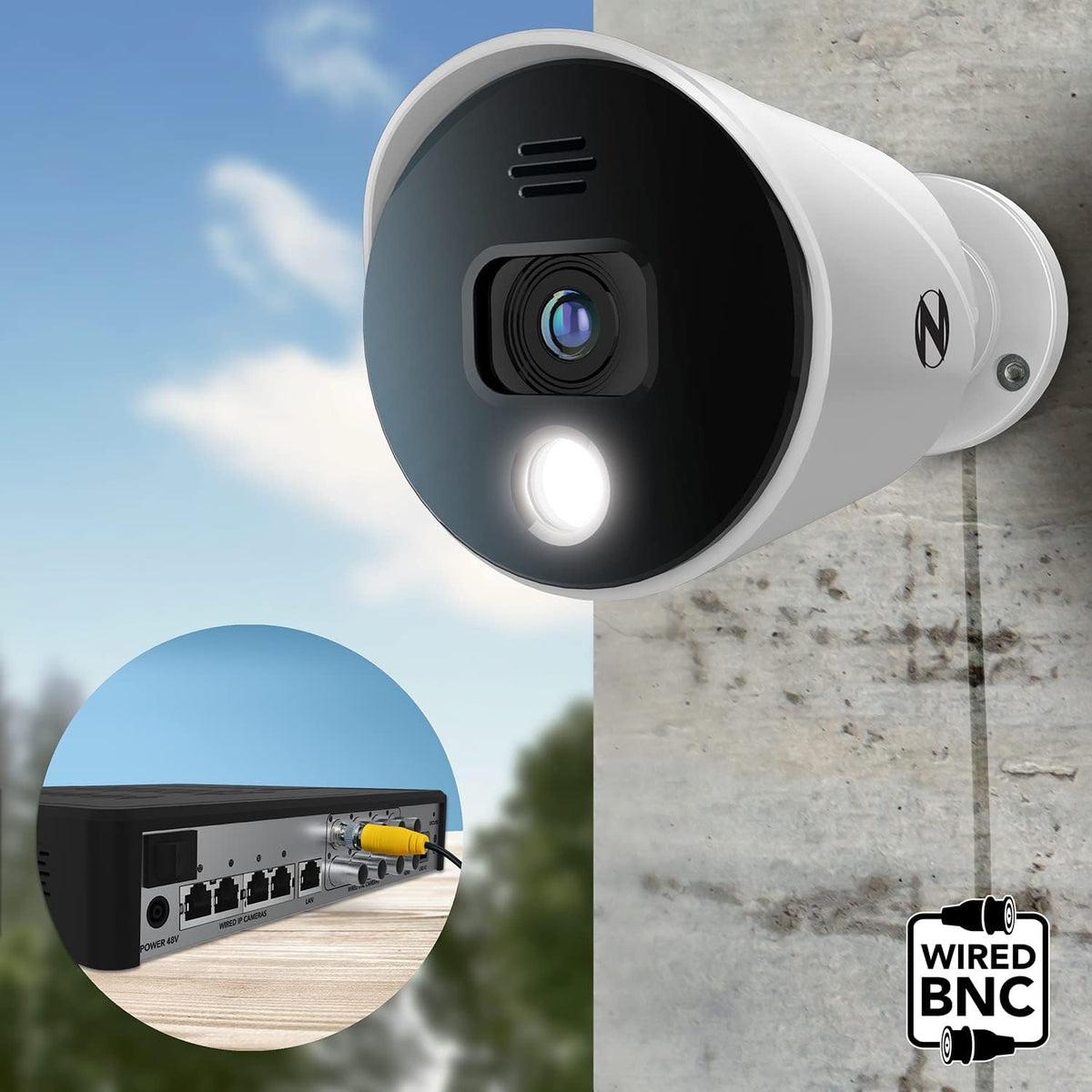 12 Channel 4K UHD DVR with 8 Wired BNC and 2 Wired IP Spotlight Cameras and 2TB Hard Drive F72408