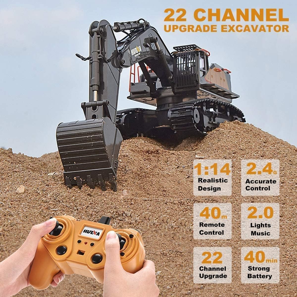 1/14 Scale RC Excavator with Metal Shovel S593916