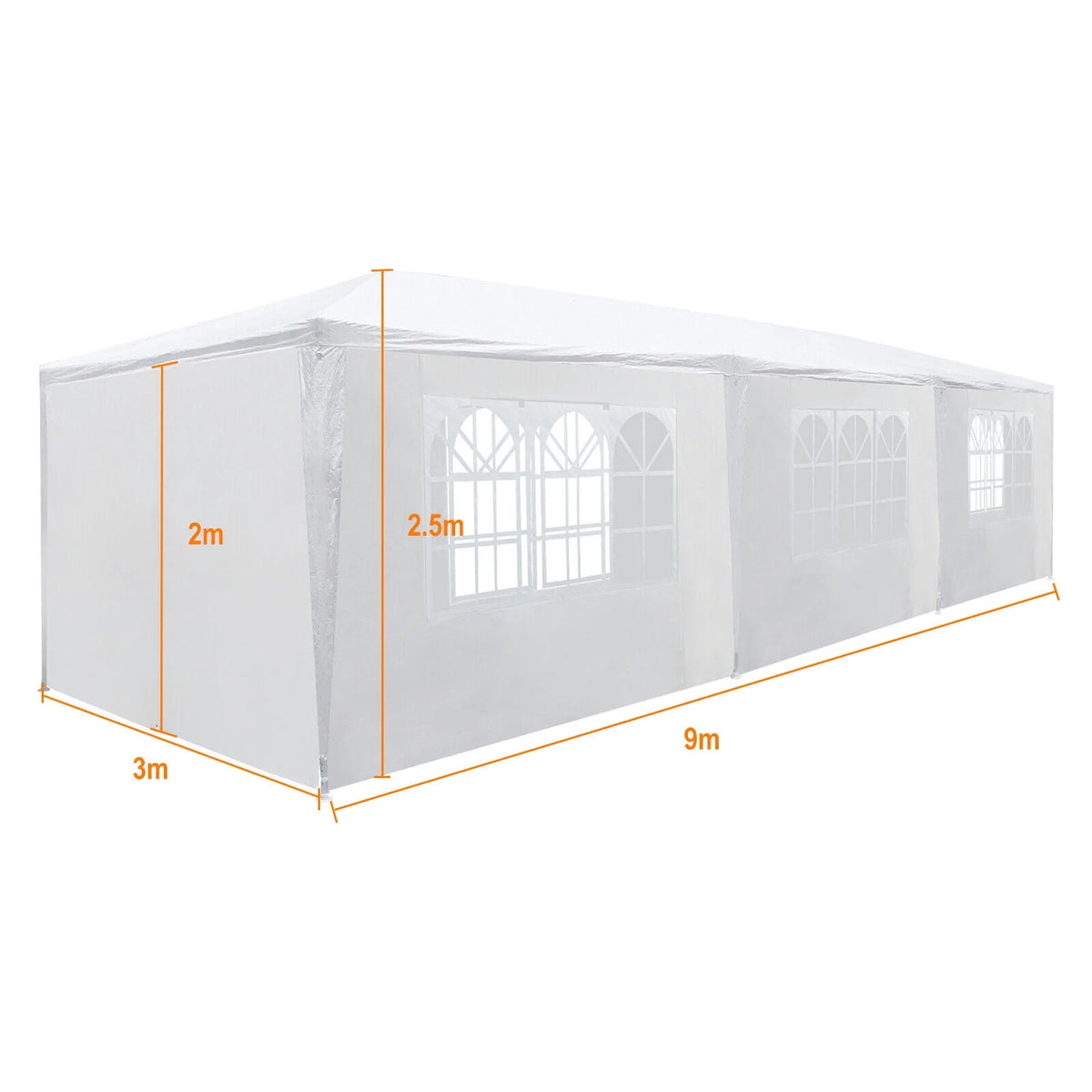 3x9m Waterproof Party Tent with 8 Removable Sidewalls G8698