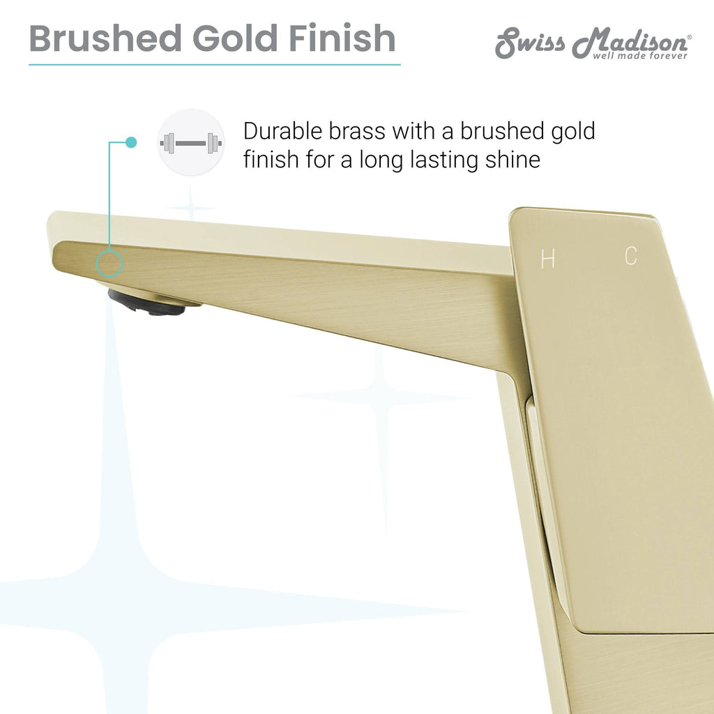 Brushed Gold Single Handle Bathroom Faucet Q63084