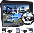 10.1 Monitor Backup Camera Wired System 1080P HD 4 Split Screen IP69 Waterproof A82365