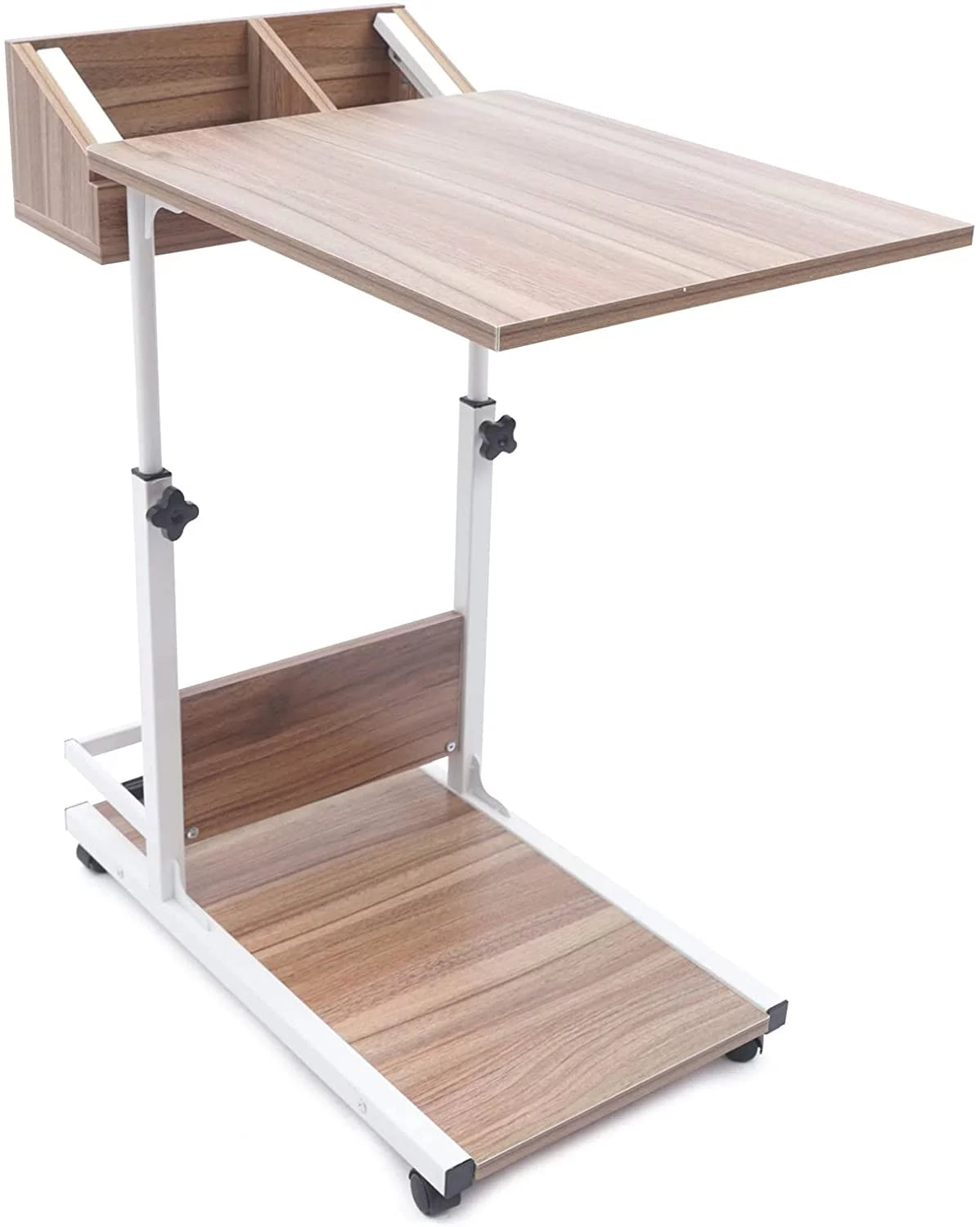 C-Shaped Height Adjustable Table with Rolling Wheels Q502995