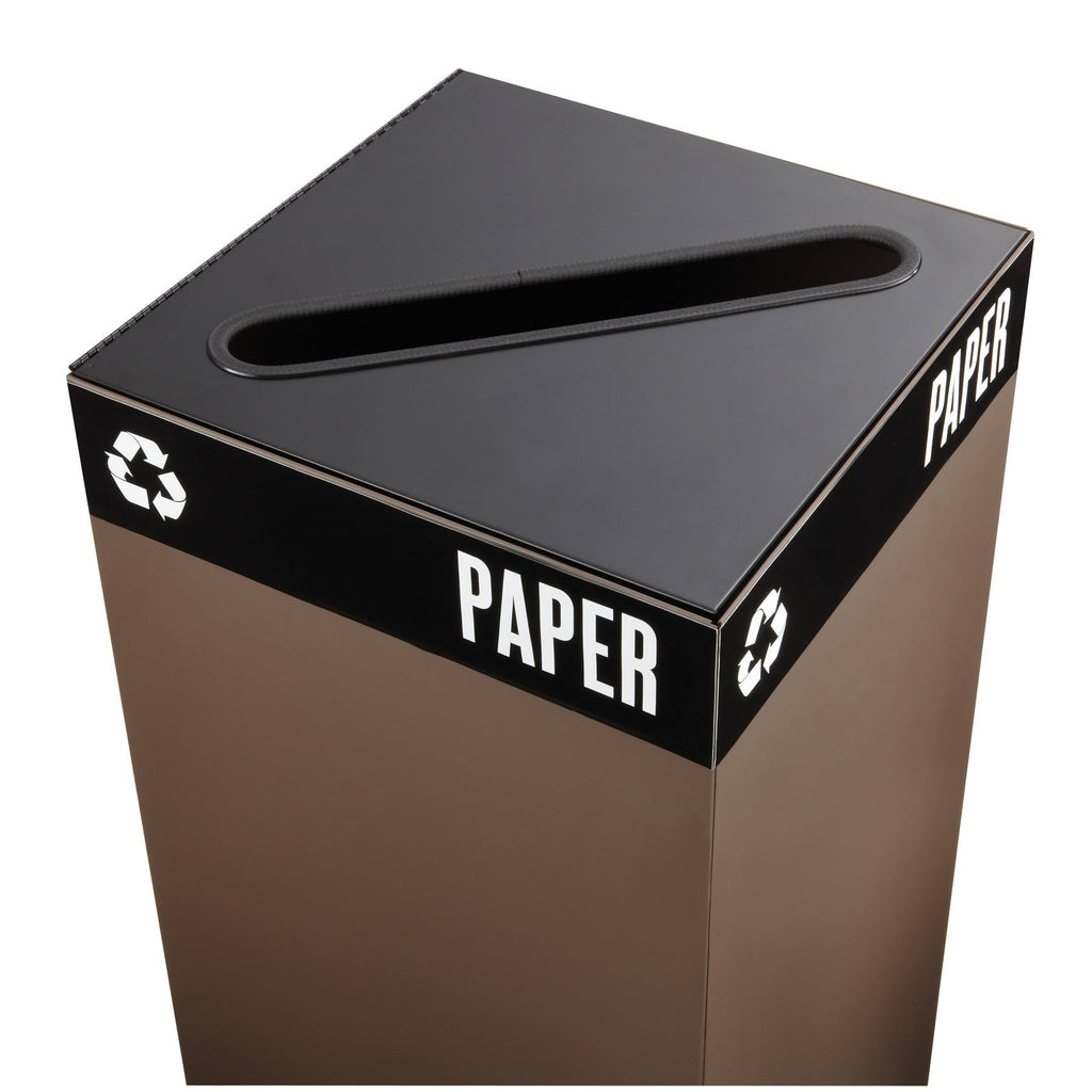 Black Square Powder-Coated Steel Trash Can Lid I685809