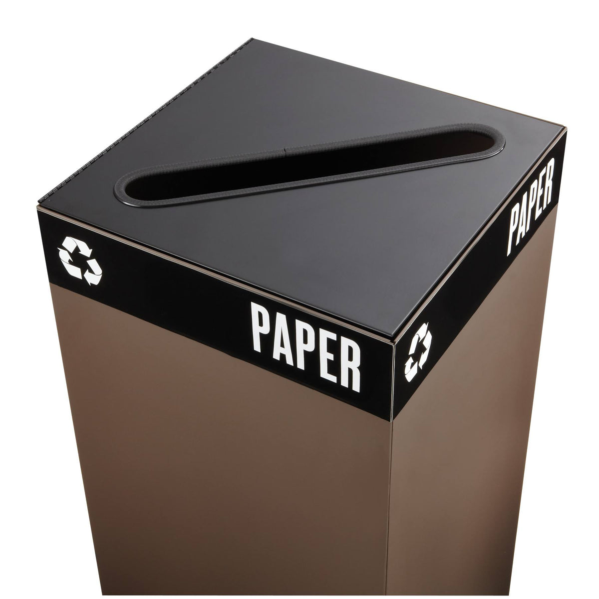 Black Square Powder-Coated Steel Trash Can Lid I685809