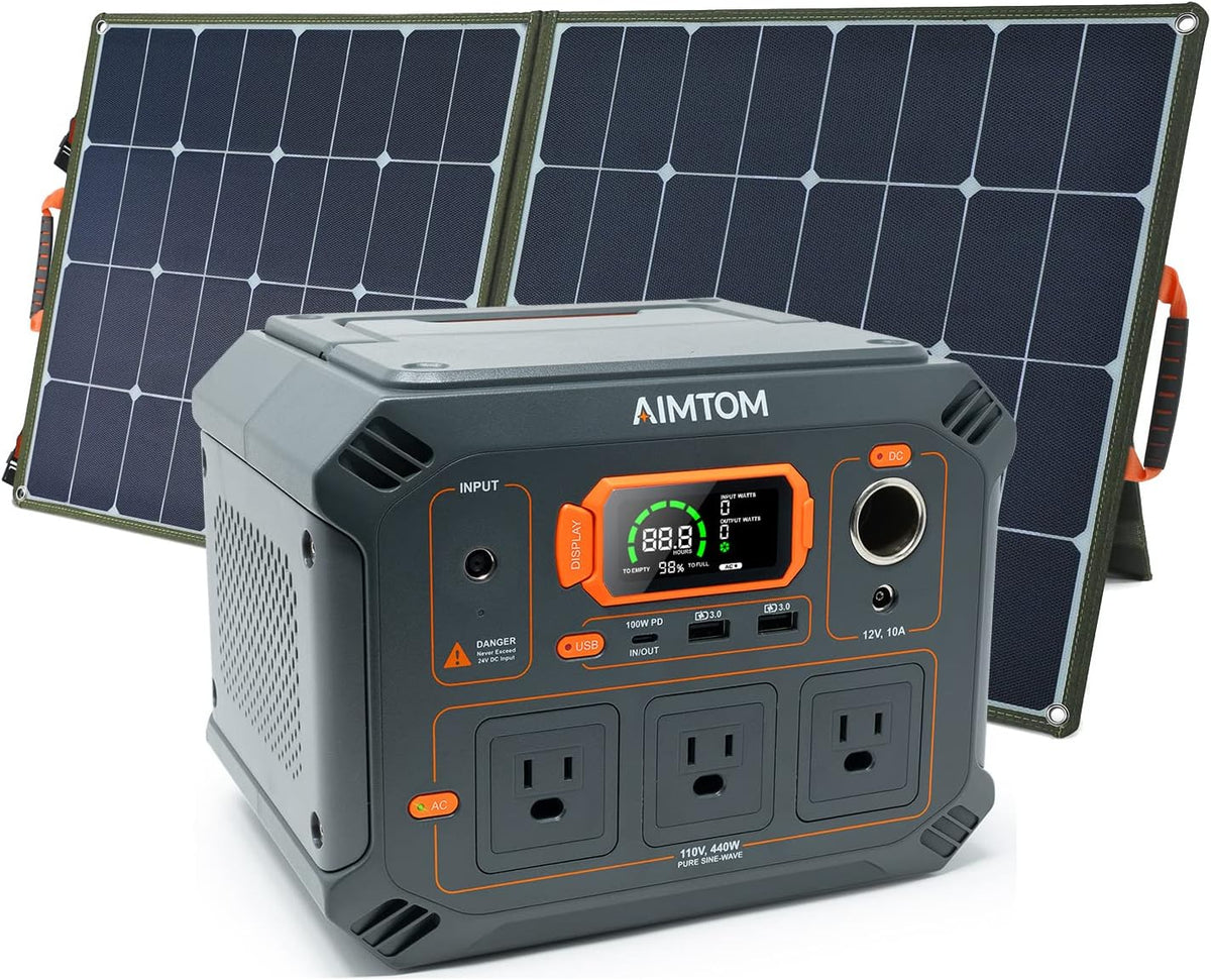 440W Solar Generator and 100W Foldable Solar Panel Combo B89288